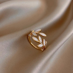 Luxury Leaf Branch Shape Open Minimal Ring