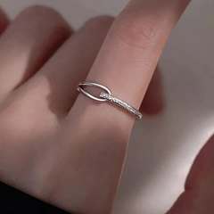 Minimalist Silver Color Engagement Ring