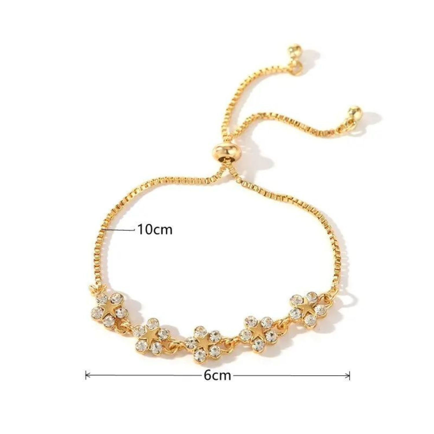 Luxury Style Flowers and Small Stars Brass Beads 2 Pcs Bracelets